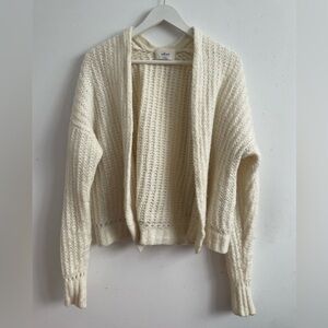 Wilfred Ivory Open-Front Cardigan wool blend